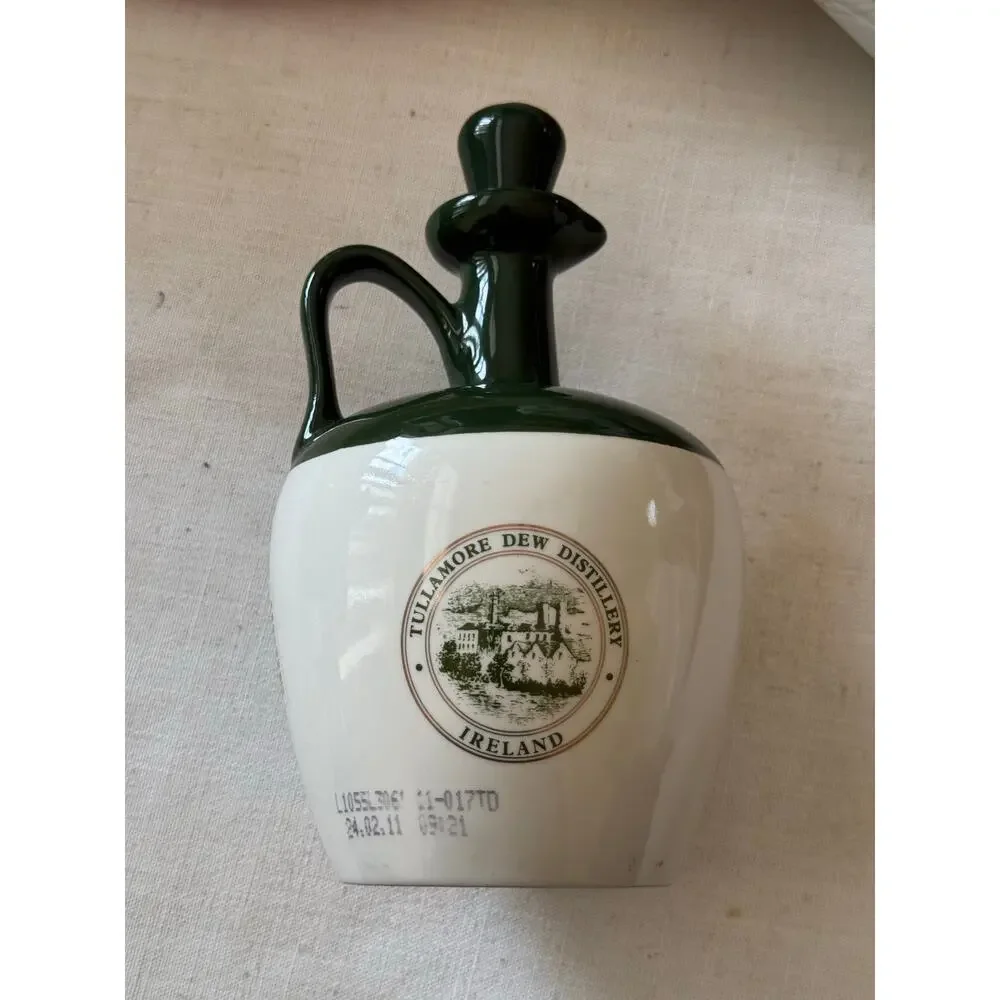 Vintage Tullamore Dew Uisge Baugh Irish Whiskey Ceramic Decanter Jug Ireland